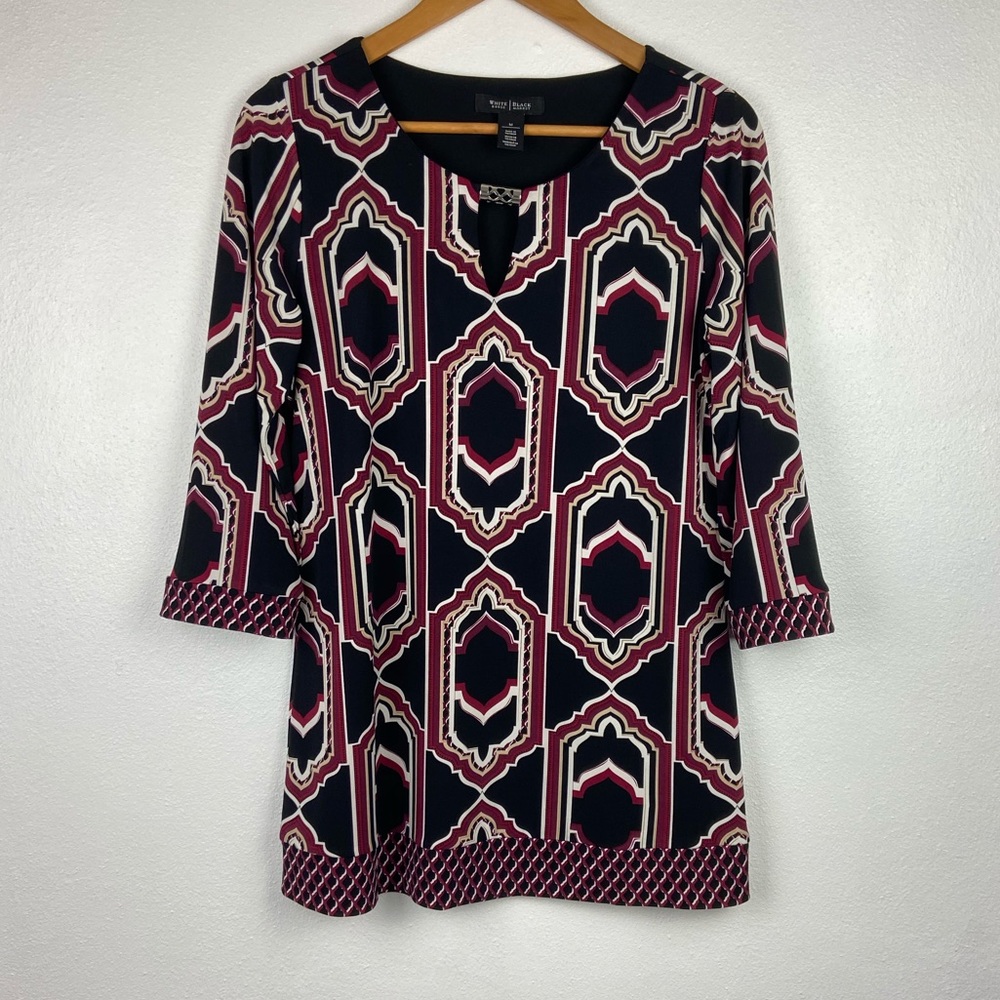 White House black market boho tunic 3/4 sleeve